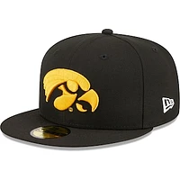 Men's New Era Black Iowa Hawkeyes Evergreen 59FIFTY Fitted Hat