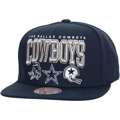 Men's Mitchell & Ness Navy Dallas Cowboys Champ Stack Snapback Hat