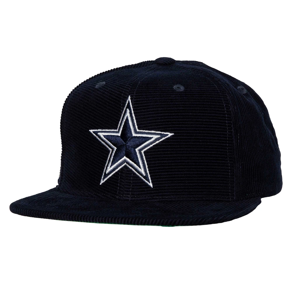 Men's Mitchell & Ness  Navy Dallas Cowboys All Directions Corduroy Snapback Hat