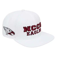 Men's Pro Standard White North Carolina Central Eagles  Evergreen Wool Snapback Hat