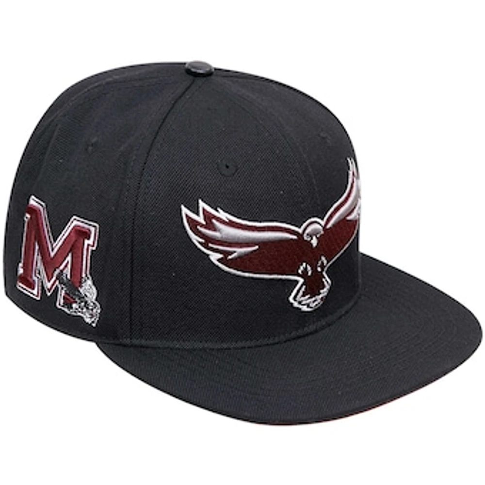 Men's Pro Standard Black Maryland Eastern Shore Hawks Arch Over Logo Evergreen Snapback Hat