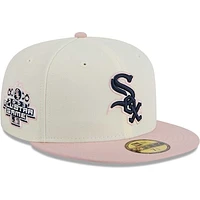 Men's New Era Cream/Pink Chicago White Sox Chrome Rogue 59FIFTY Fitted Hat