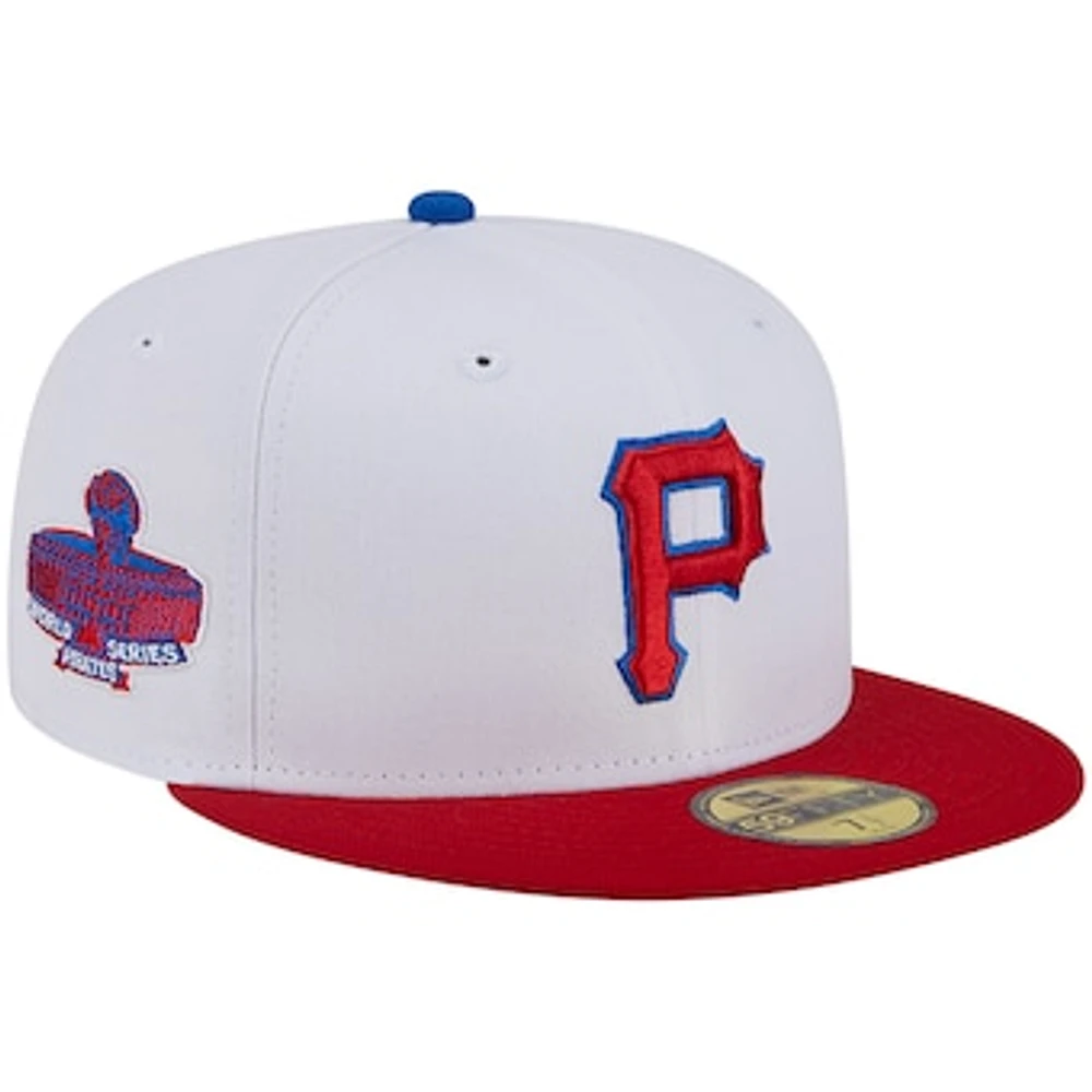 Men's New Era White/Red Pittsburgh Pirates Undervisor 59FIFTY Fitted Hat