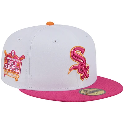 Men's New Era  White/Pink Chicago White Sox 2005 World Champions 59FIFTY Fitted Hat