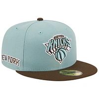 Men's New Era Light Blue/Brown York Knicks Two-Tone 59FIFTY Fitted Hat