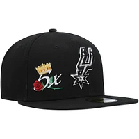 Men's New Era  Black San Antonio Spurs Crown Champs 59FIFTY Fitted Hat