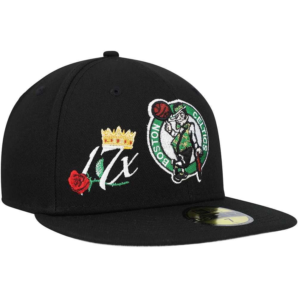 Men's New Era  Black Boston Celtics Crown Champs 59FIFTY Fitted Hat