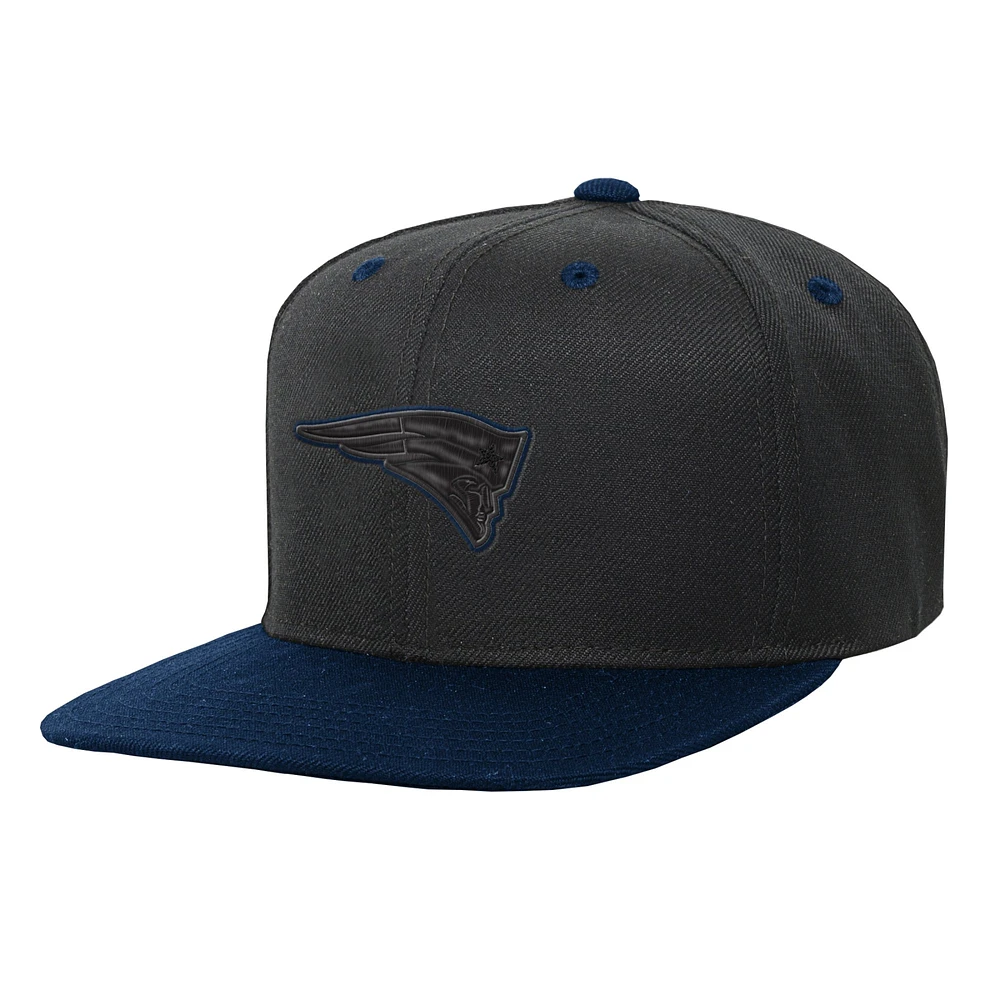 Youth Black/Navy New England Patriots Pop Snapback Hat