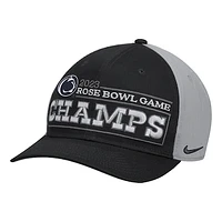 Men's Nike Black Penn State Nittany Lions 2023 Rose Bowl Champions Locker Room CL99 Adjustable Hat