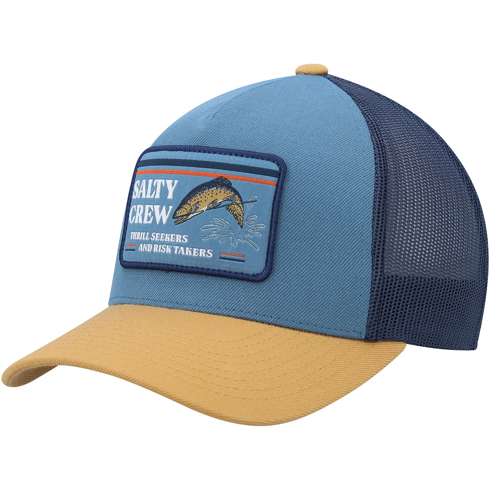 Men's Salty Crew Blue/Tan Double Haul Trucker Adjustable Hat