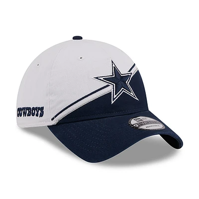 Men's New Era  White/Navy Dallas Cowboys 2023 Sideline 9TWENTY Adjustable Hat