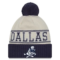 Men's New Era /Navy Dallas Cowboys 2023 Sideline Historic Pom Cuffed Knit Hat