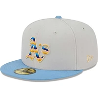 Men's New Era Natural Oakland Athletics Beach Front 59FIFTY Fitted Hat