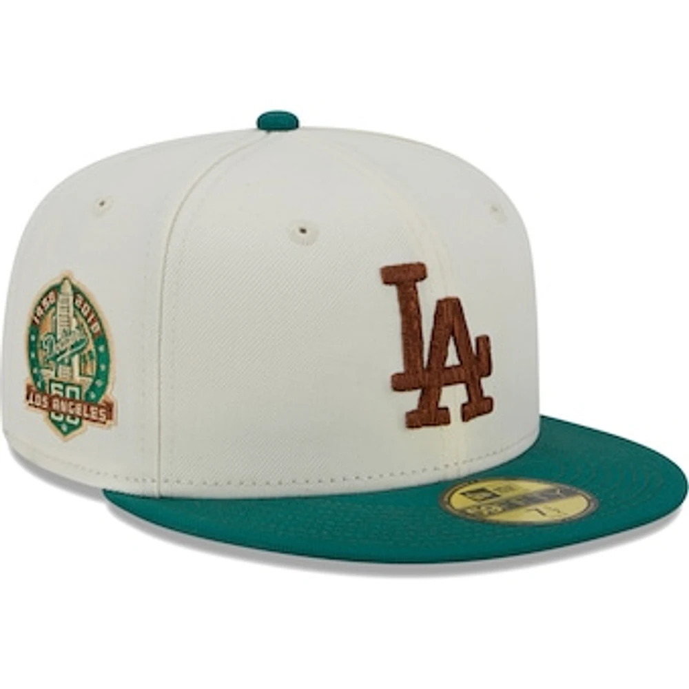 Men's New Era White Los Angeles Dodgers Cooperstown Collection Camp 59FIFTY Fitted Hat