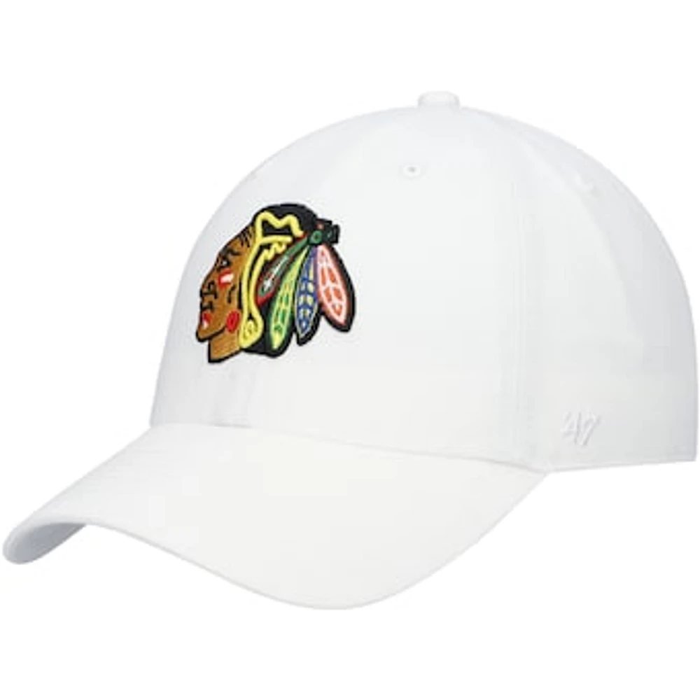 Men's '47 White Chicago Blackhawks Team Clean Up Adjustable Hat