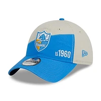 Men's New Era Cream/Powder Blue Los Angeles Chargers 2023 Sideline Historic 9TWENTY Adjustable Hat