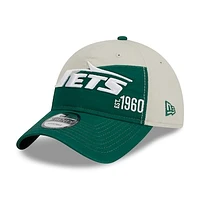 Men's New Era  Cream/Green New York Jets 2023 Sideline Historic 9TWENTY Adjustable Hat