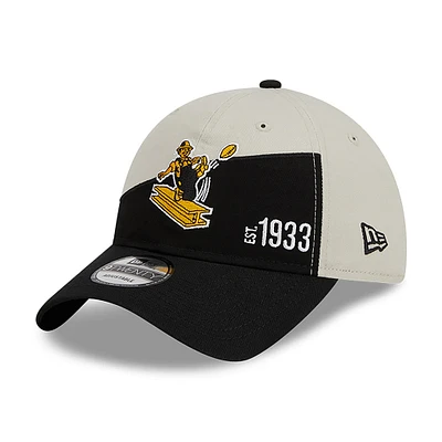 Men's New Era  Cream/Black Pittsburgh Steelers 2023 Sideline Historic 9TWENTY Adjustable Hat