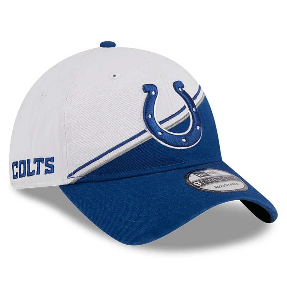 Men's New Era  White/Royal Indianapolis Colts 2023 Sideline 9TWENTY Adjustable Hat