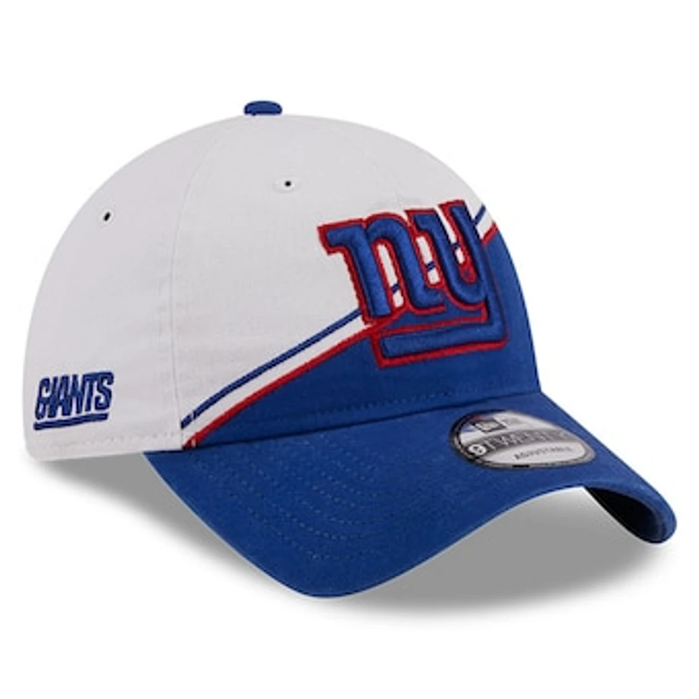 Men's New Era  White/Royal New York Giants 2023 Sideline 9TWENTY Adjustable Hat