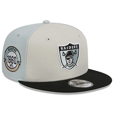 Men's New Era  Cream/Black Las Vegas Raiders 2023 Sideline Historic 9FIFTY Snapback Hat