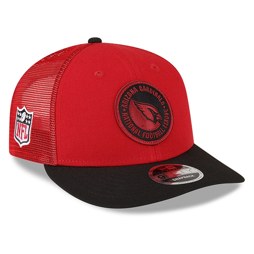 Men's New Era  Cardinal/Black Arizona Cardinals 2023 Sideline Low Profile 9FIFTY Snapback Hat