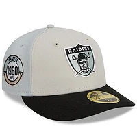 Men's New Era  Cream/Black Las Vegas Raiders 2023 Sideline Historic Low Profile 59FIFTY Fitted Hat