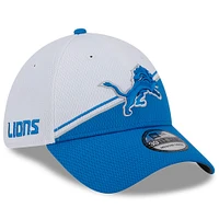 Men's New Era  White/Blue Detroit Lions 2023 Sideline 39THIRTY Flex Hat