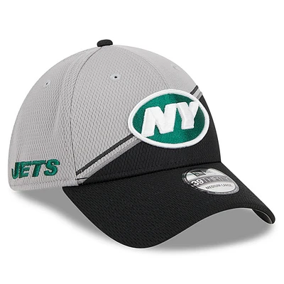 Men's New Era  Gray/Black York Jets 2023 Sideline 39THIRTY Flex Hat