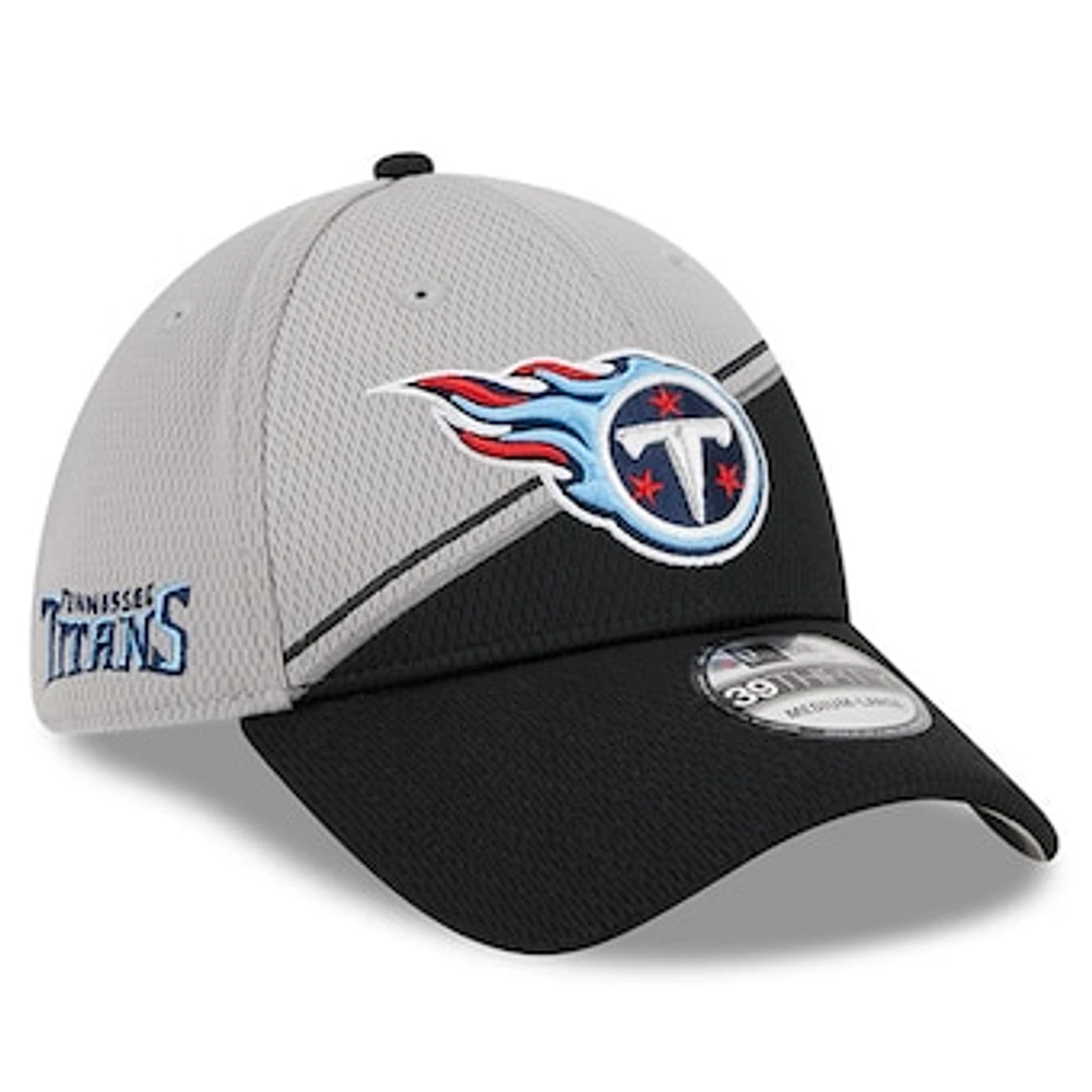 Men's New Era  Gray/Black Tennessee Titans 2023 Sideline 39THIRTY Flex Hat