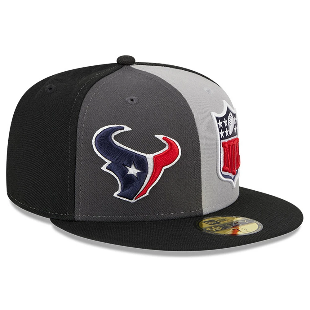 Men's New Era  Gray/Black Houston Texans 2023 Sideline 59FIFTY Fitted Hat