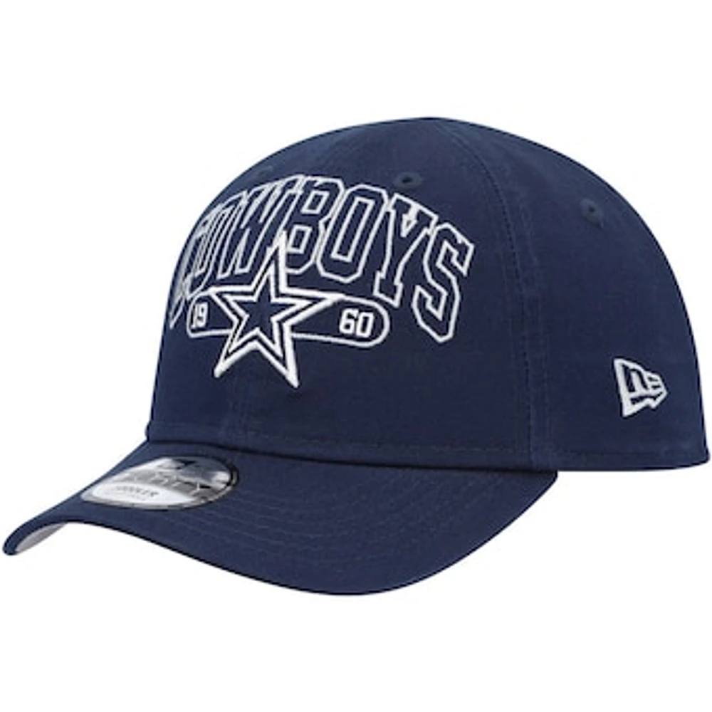 Toddler New Era Navy Dallas Cowboys Outline 9FORTY Adjustable Hat