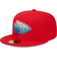 Men's New Era Red Kansas City Chiefs Gradient 59FIFTY Fitted Hat