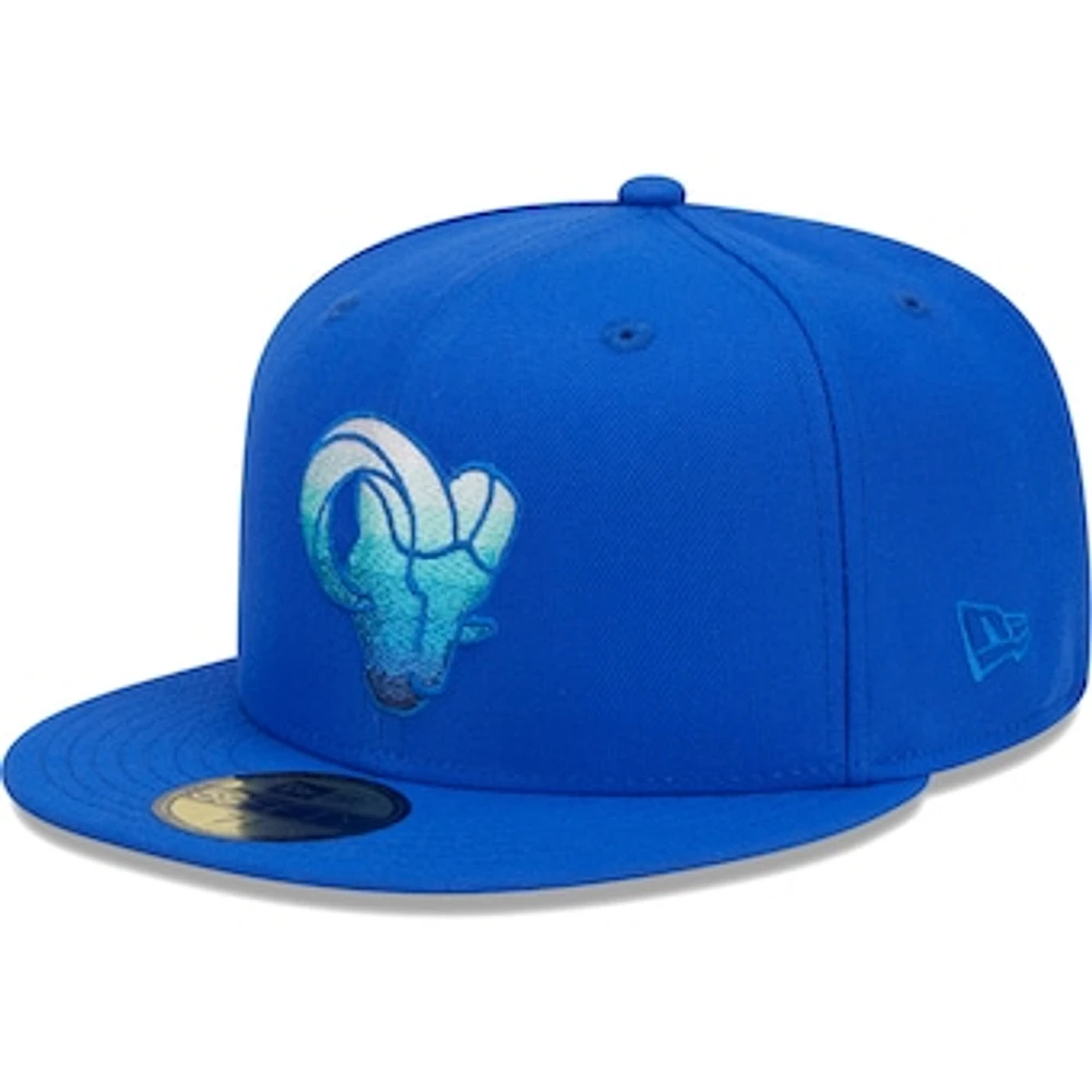 Men's New Era Royal Los Angeles Rams Gradient 59FIFTY Fitted Hat