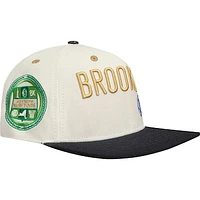 Men's Cream/Black Brooklyn Nets Album Cover Snapback Hat