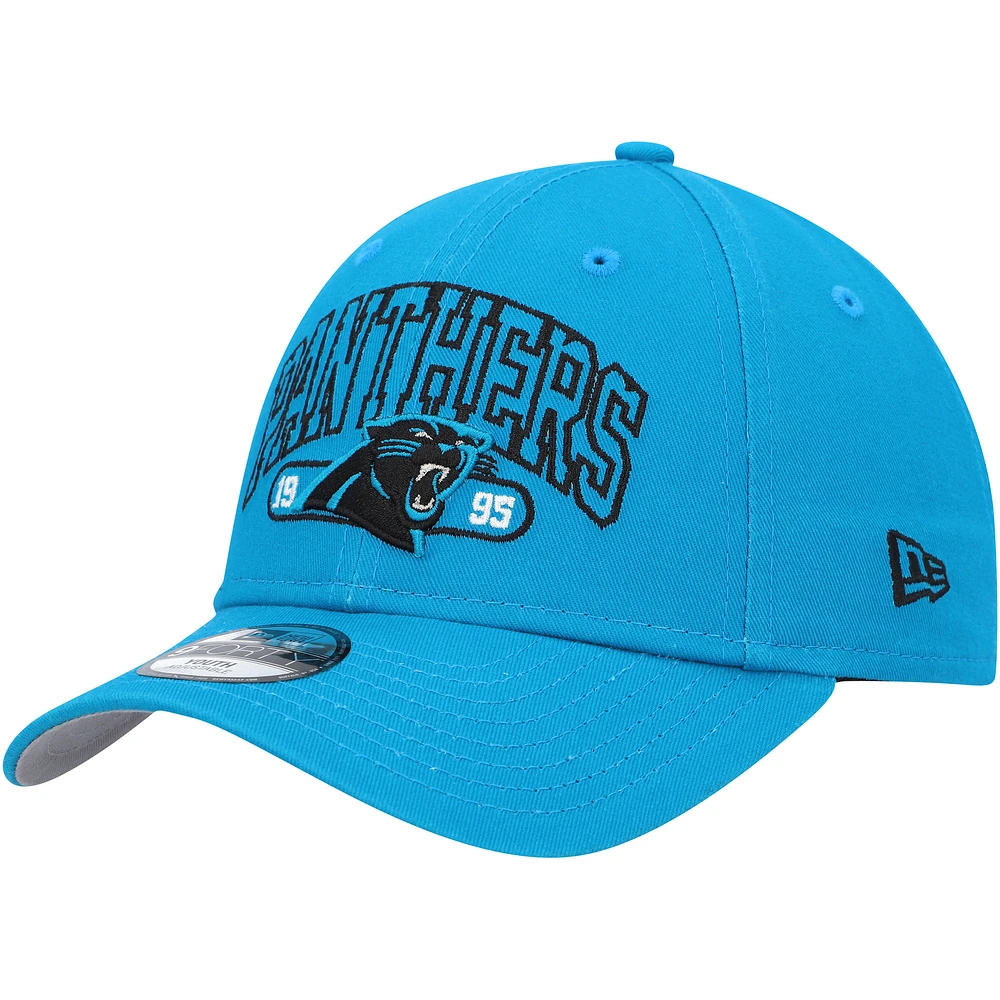 Youth New Era Blue Carolina Panthers Outline 9FORTY Adjustable Hat