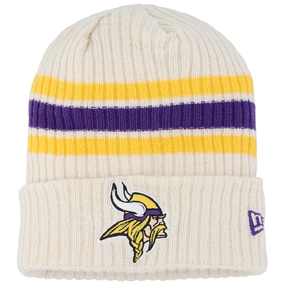 Youth New Era  Cream Minnesota Vikings Vintage Cuffed Knit Hat