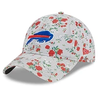 Girls Youth New Era Gray Buffalo Bills Bouquet 9TWENTY Adjustable Hat