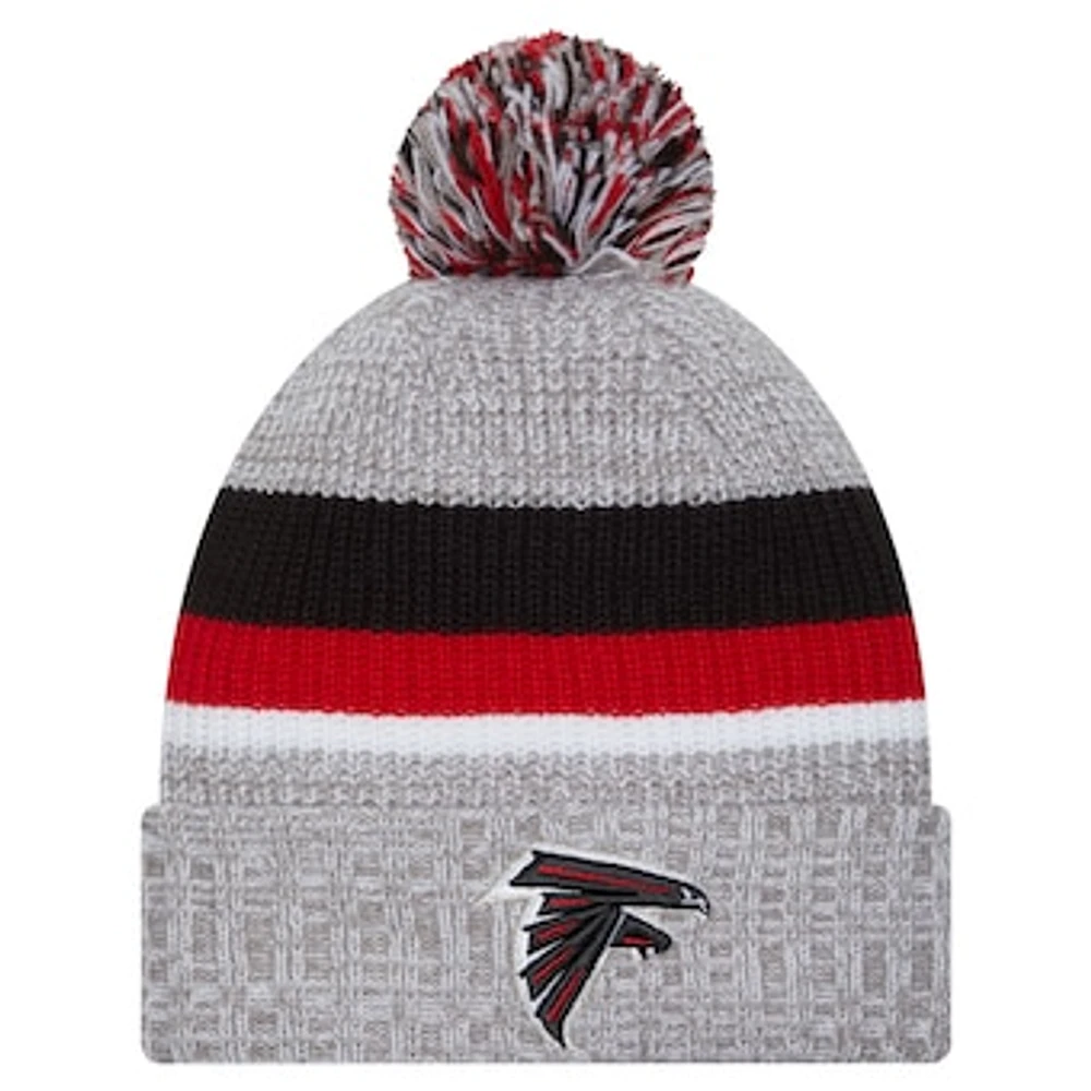 Youth New Era Heather Gray Atlanta Falcons Cuffed Knit Hat with Pom