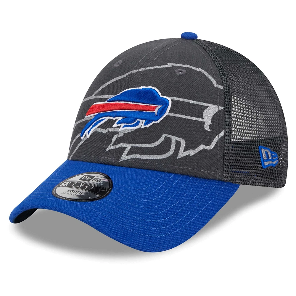 Preschool New Era Graphite/Royal Buffalo Bills Reflect 9FORTY Adjustable Hat