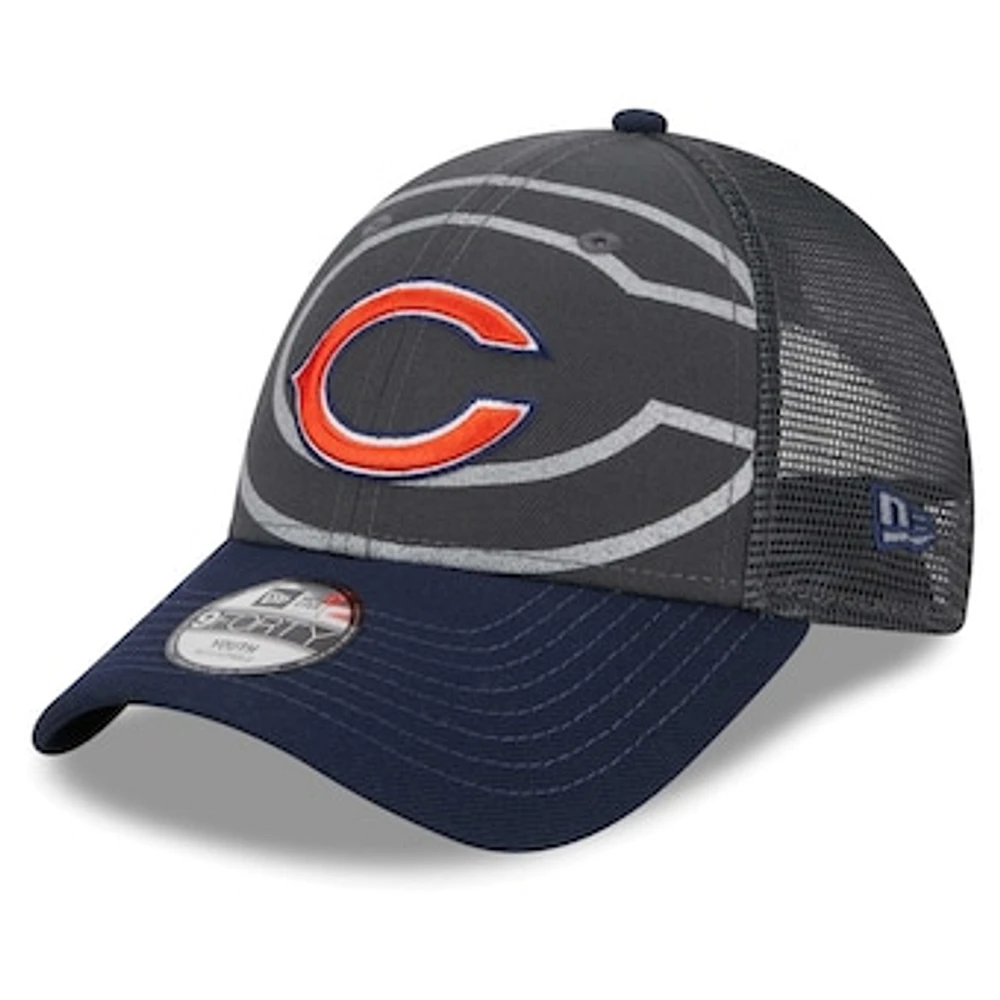 Preschool New Era Graphite/Navy Chicago Bears Reflect 9FORTY Adjustable Hat