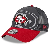 Preschool New Era Graphite/Scarlet San Francisco 49ers Reflect 9FORTY Adjustable Hat