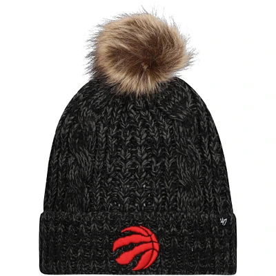 Women's '47 Black Toronto Raptors Meeko Cuffed Knit Hat with Pom