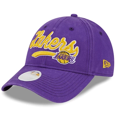 Women's New Era Purple Los Angeles Lakers Cheer Tailsweep 9FORTY Adjustable Hat