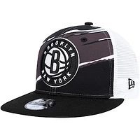 Youth New Era Black/White Brooklyn Nets Tear Snapback 9FIFTY Snapback Hat