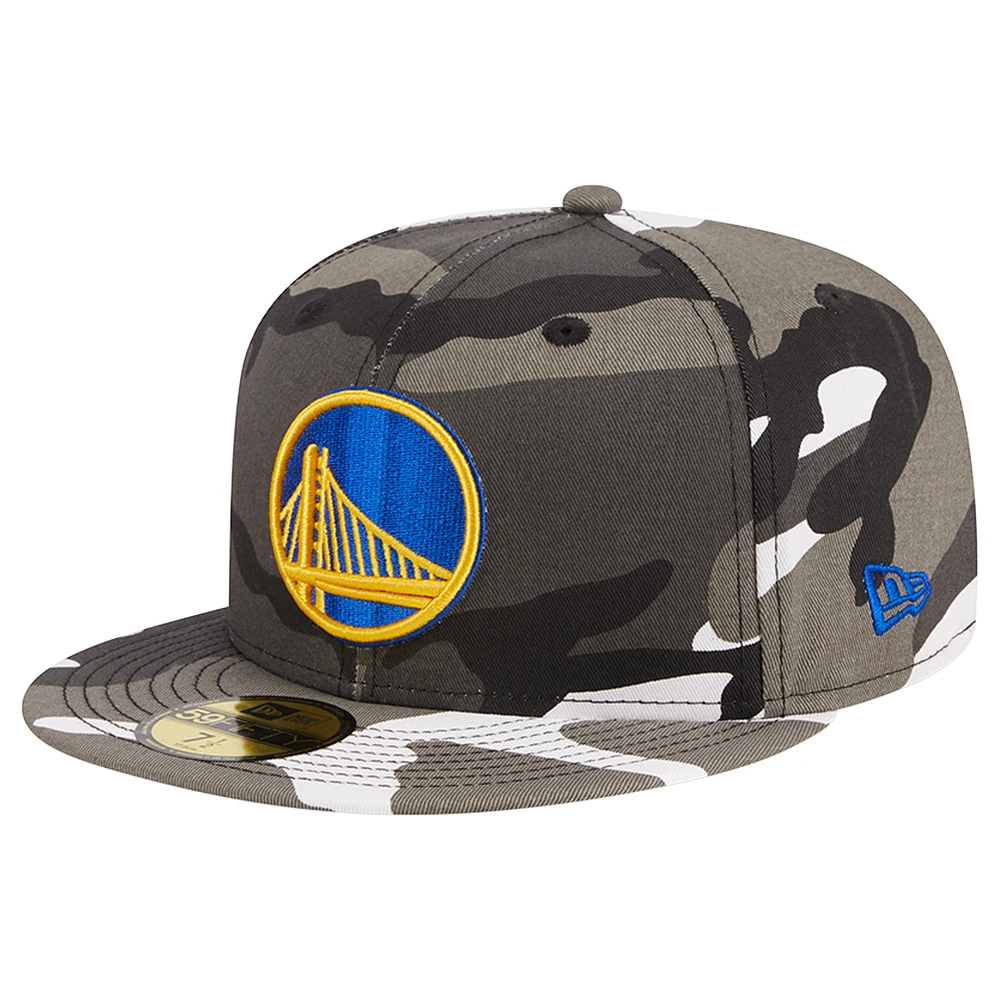 Men's New Era Golden State Warriors Snow Camo 59FIFTY Fitted Hat