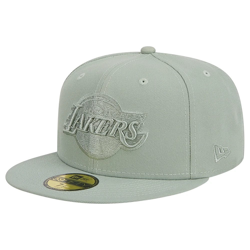 Men's New Era Light Green Los Angeles Lakers Sage Color Pack 59FIFTY Fitted Hat