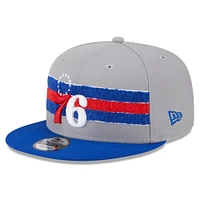 Men's New Era Gray Philadelphia 76ers Chenille Band 9FIFTY Snapback Hat