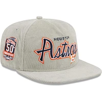 Men's New Era Gray Houston Astros Corduroy Golfer Adjustable Hat