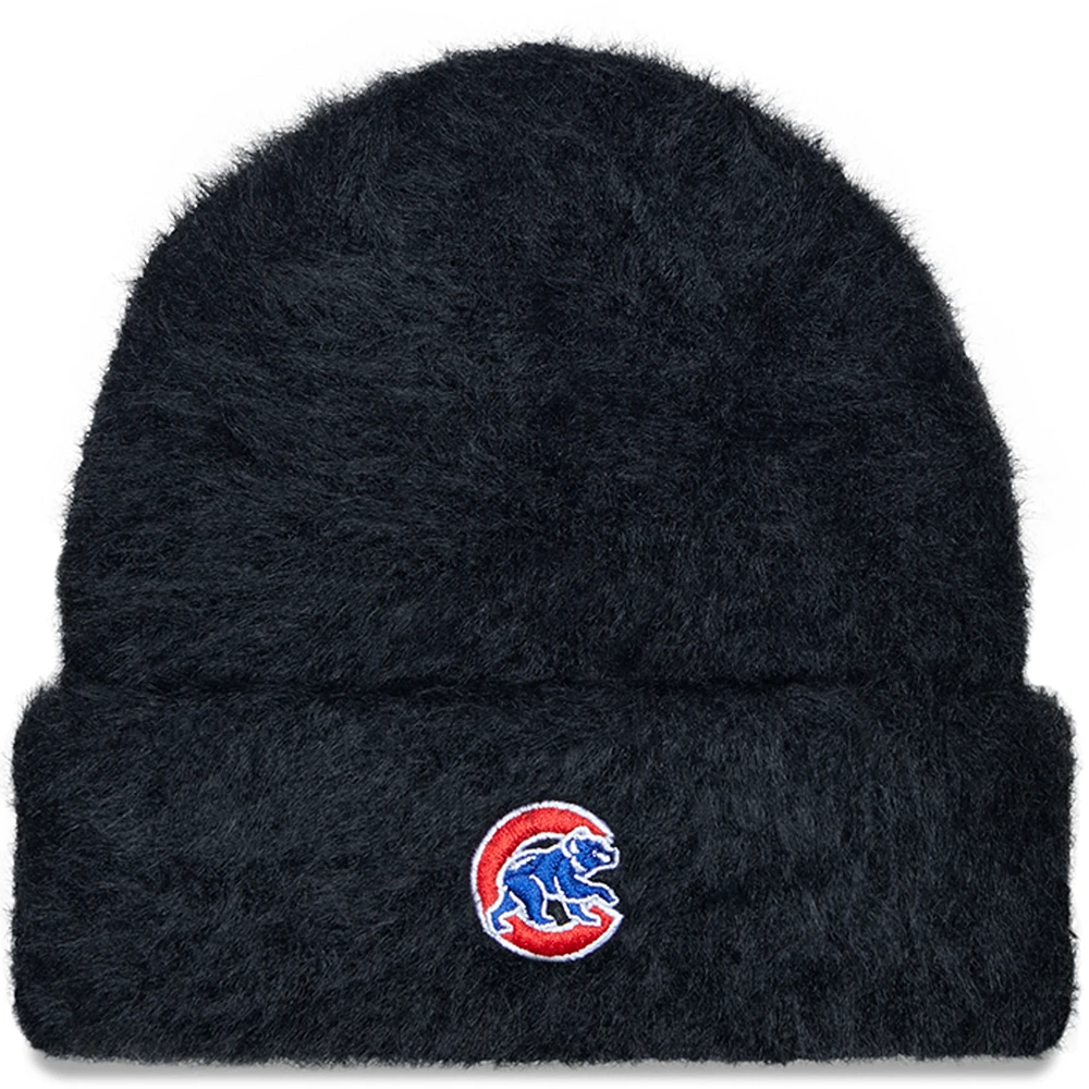 Women's New Era Black Chicago Cubs Fuzzy Cuffed Knit Hat